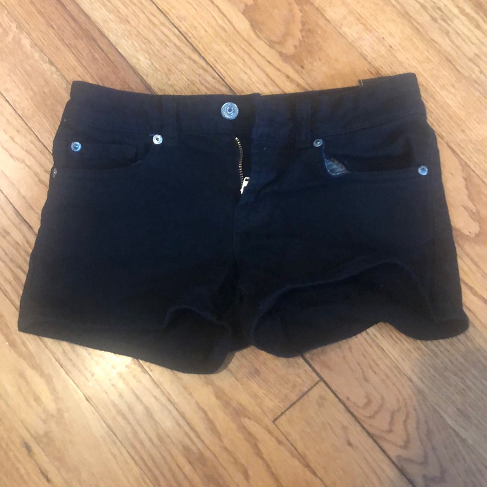 7 for all mankind black jean shorts size 12
